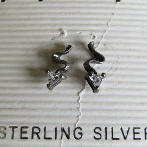 21st and Stone cz and sterling post earrings